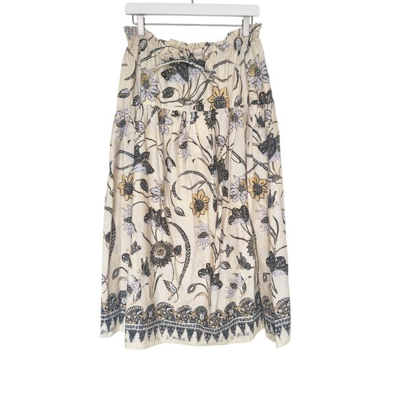 NEW Ulla Johnson Ianna Skirt Lemonbalm Size 12 Floral 100% Cotton Midi SS22 - Picture 2 of 14